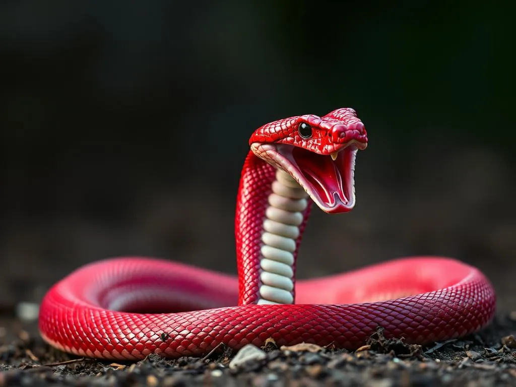 cobra roja escupiendo simbolismo y significado