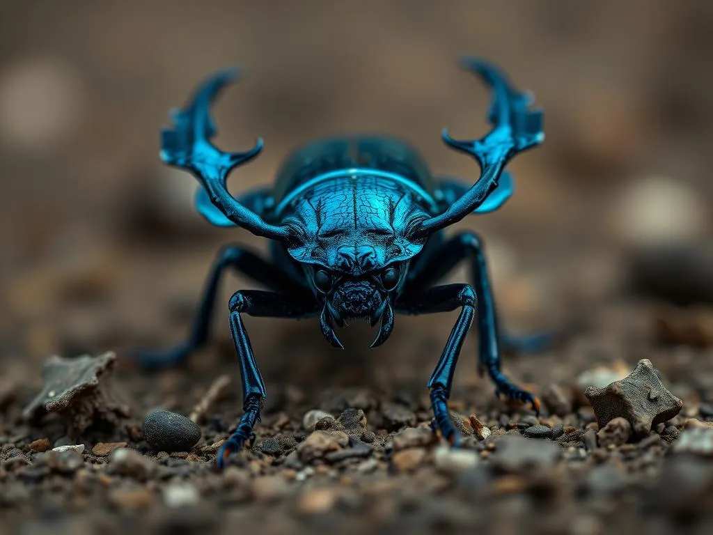 escarabajo azul muerto fingiendo simbolismo y significado