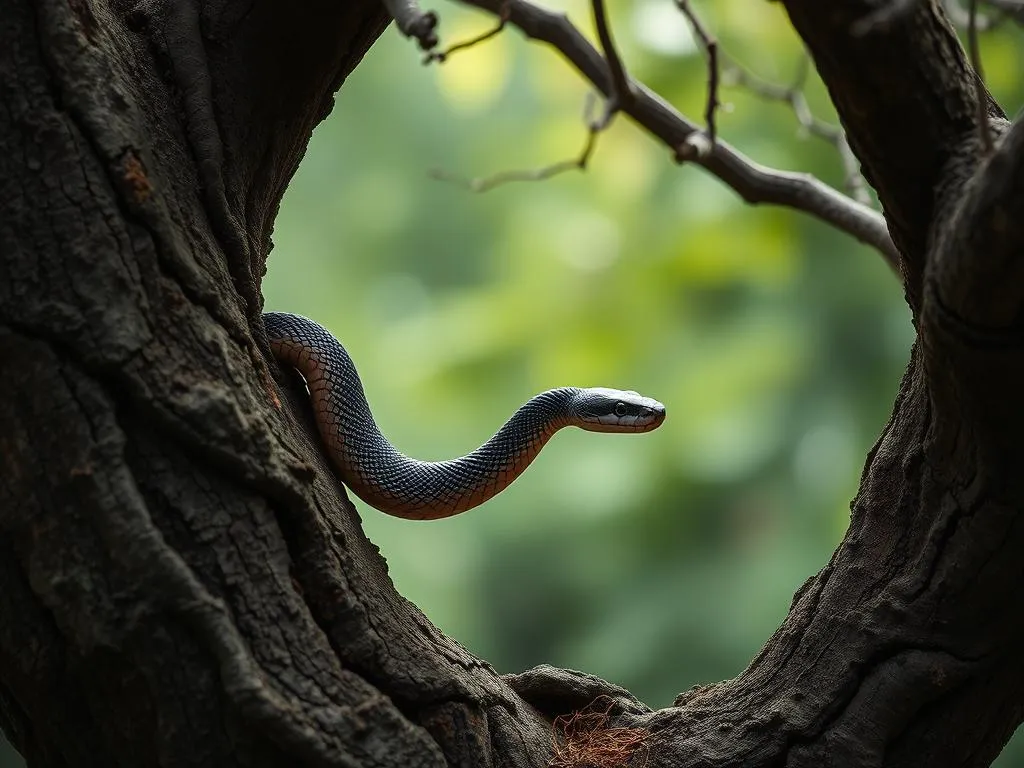 simbolismo y significado de la serpiente de arbol marron