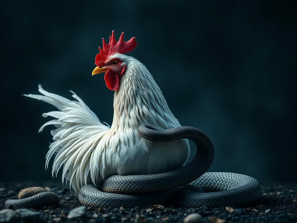 simbolismo y significado de la serpiente y el pollo