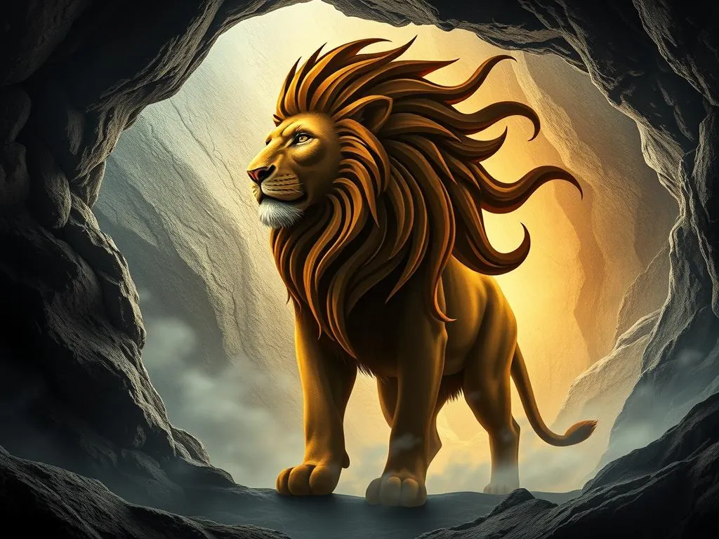 simbolismo y significado del leon de la cueva