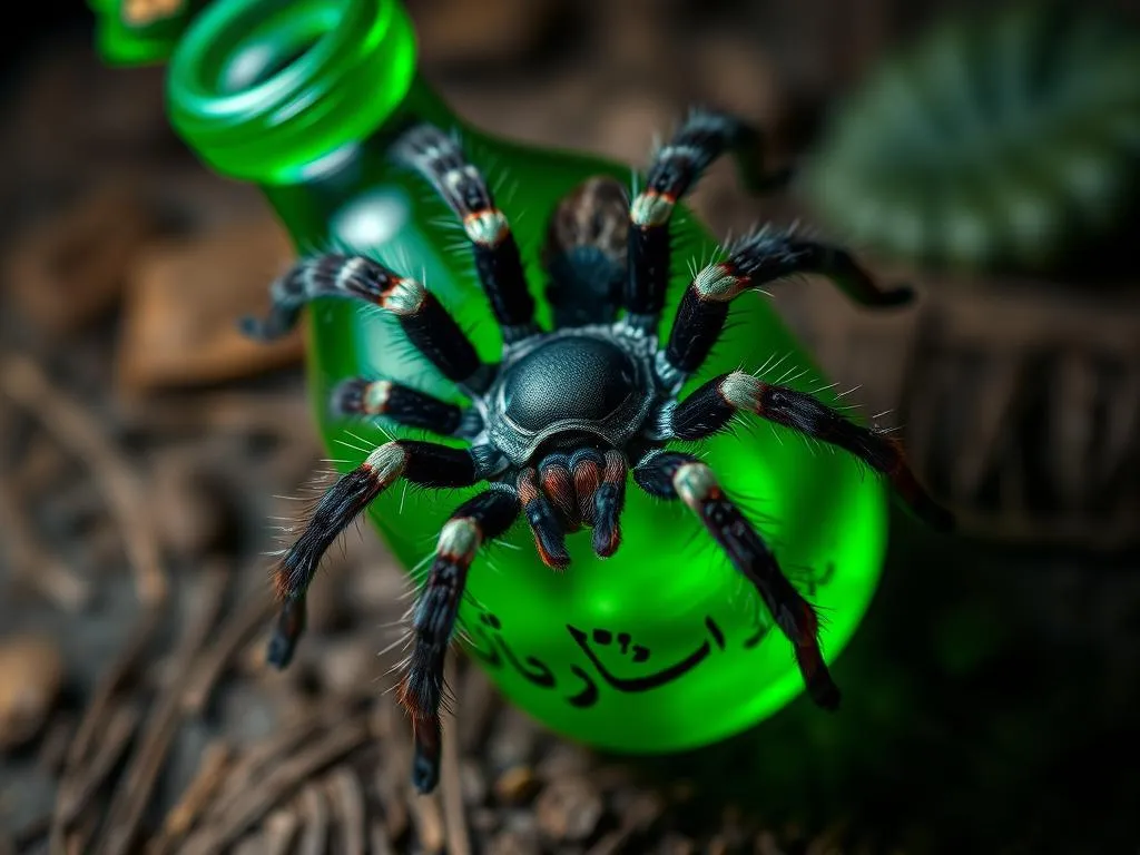 tarantula verde botella simbolismo y significado